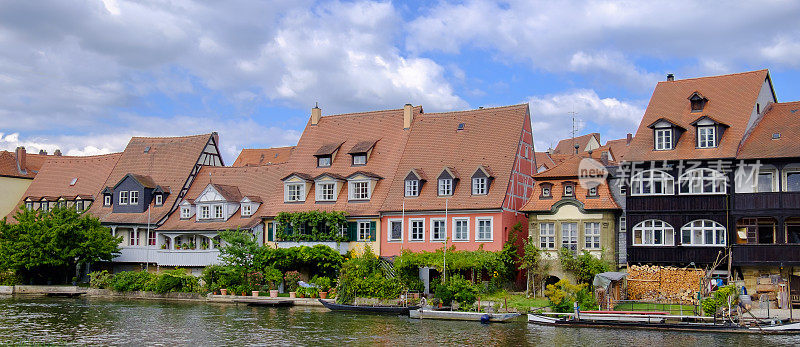 Bamberg, Klein Venedig -小威尼斯-沿着Linker Regnitzarm河(德国巴伐利亚)